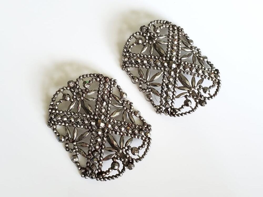 Antique Marcasite Shoe Clips - Made in France